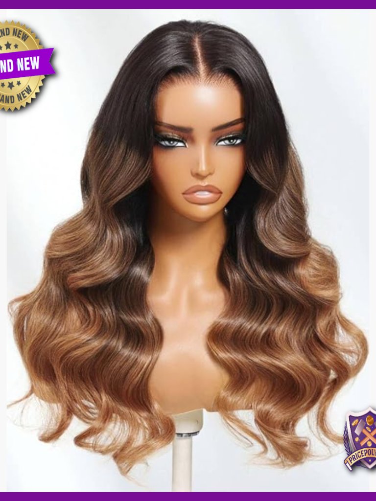26in Human Hair Wig Glueless Lace Front Body Wave Pre Plucked Ready To Wear